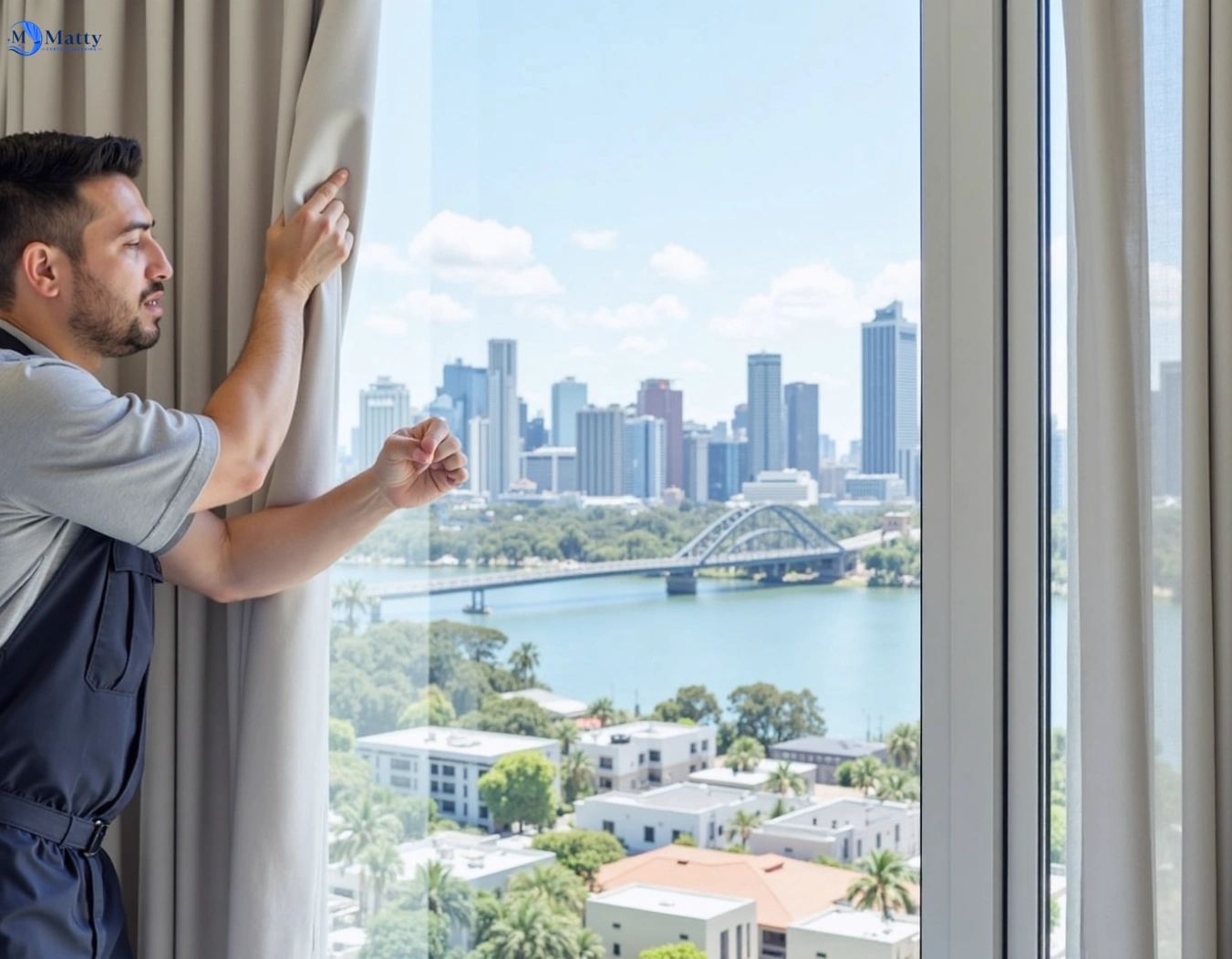 Professional curtain steam cleaning service park-ridge-south QLD by Matty Curtain Cleaning